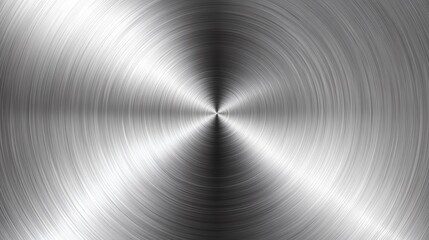 circular brushed shiny silver aluminum metal texture. radial polished stainless steel plate abstract background