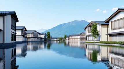 Fototapeta premium Tranquil Canal Village