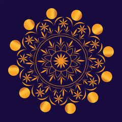 abstract golden flower mandala background 