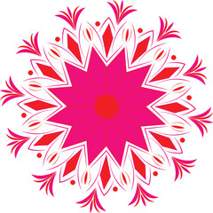 abstract pink mandala flower with white background