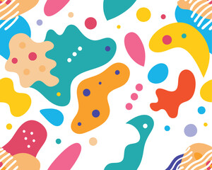 seamless pattern of  colorful abstract , basic shapes. Modern color backdrop, textile ,  cloth 