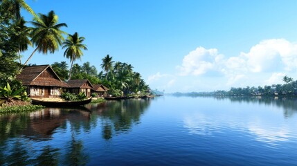 Obraz premium Tranquil Tropical River Scene