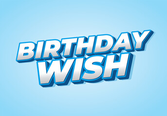 Birthday wish. Text effect for social media ads or print ads with bright colors