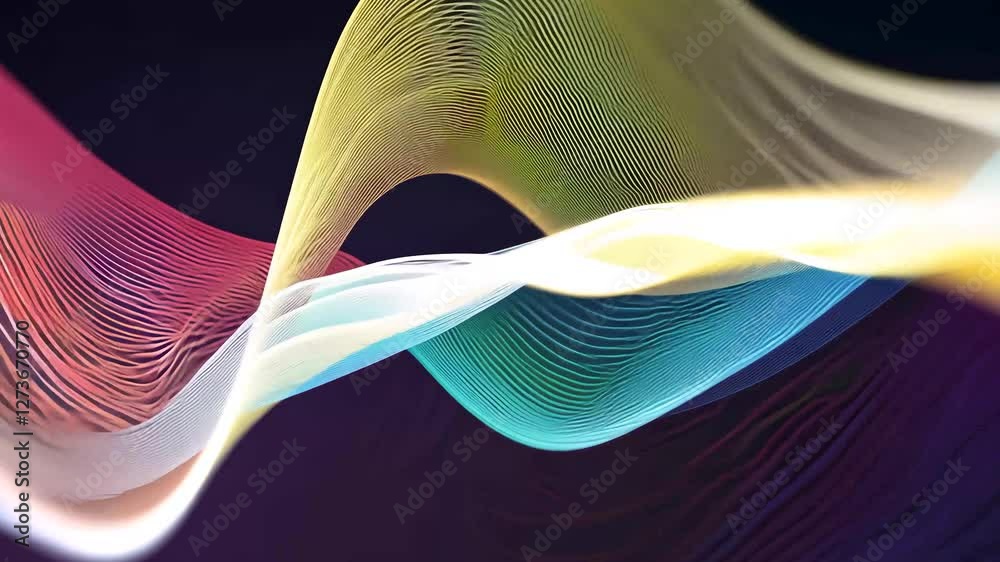 Wall mural vivid wave patterns create a stunning display