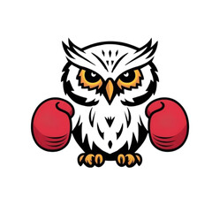 owl boxing art vector
