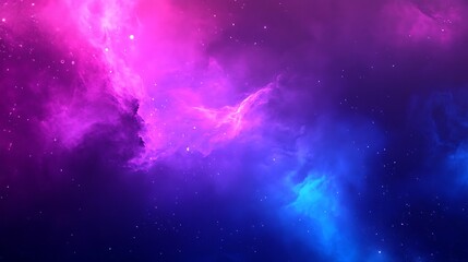 Fototapeta premium Vibrant Space Nebula with Glowing Stars in Pink and Blue Hues