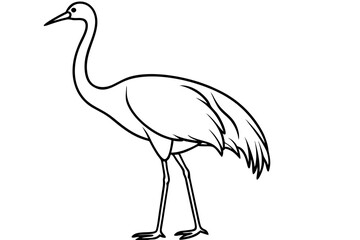 Obraz premium Minimal Crane Line Art