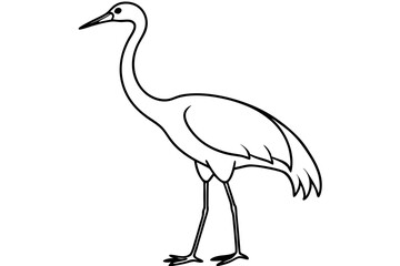 Minimal Crane Line Art