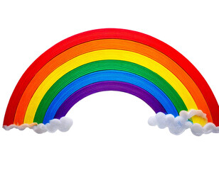 Fototapeta premium Rainbow, white background, HD, high-quality, realistic photo, vibrant colors, smooth gradient, natural arc, bright hues, clean composition, professional lighting, sharp focus, minimalistic style.