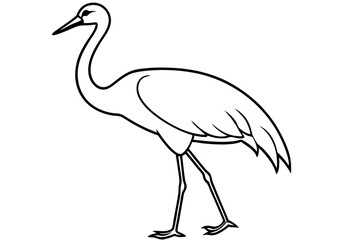 Minimal Crane Line Art