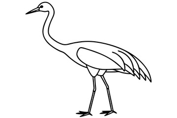 Minimal Crane Line Art