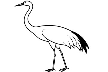 Minimal Crane Line Art