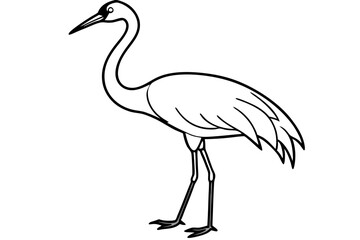 Minimal Crane Line Art