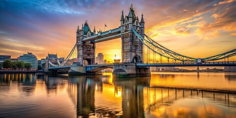 Iconic London Bridge Thames River Sunrise Landscape