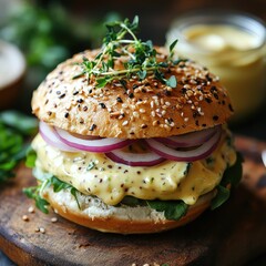 Savory sandwich with fresh ingredients