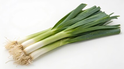 Leeks on White Background