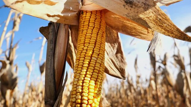 Corncobs in the field