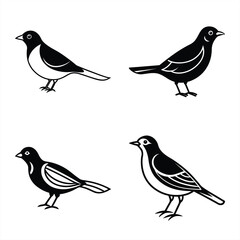 Graceful Lark Bird Icon  White Background Vector.