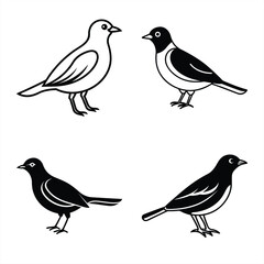 Graceful Lark Bird Icon  White Background Vector.