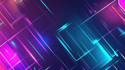 Abstract neon light streaks, dynamic background, digital art, website banner