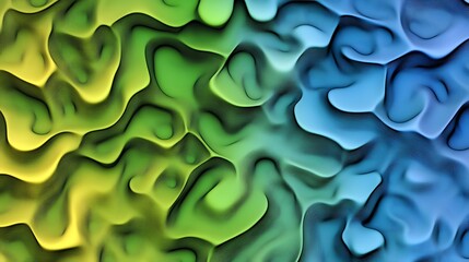 Abstract Green Blue Wavy Contour Pattern Design