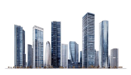 Fototapeta premium Cityscape skyline, modern buildings, urban development