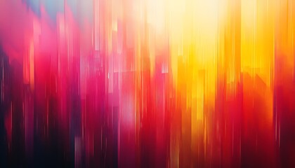 Cityscape sunset, vibrant streaks
