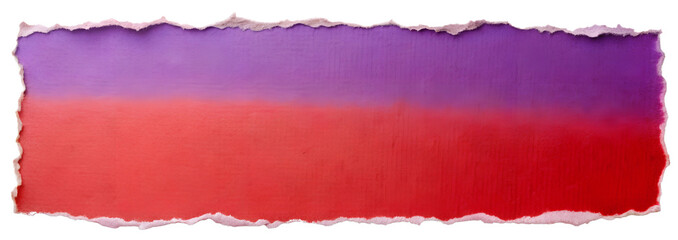 Purple and Red Gradient Paper Sticker with Torn Edges – Isolated on White Background