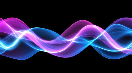 Digital wave patterns in neon colors of blue and pink