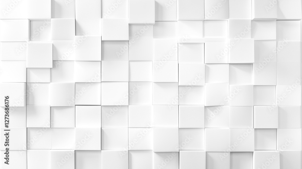Poster white stone wall with square stone pattern background seamless texture