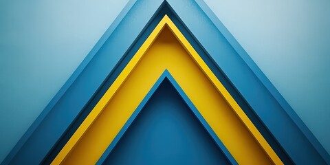 A captivating blue and yellow triangle stands out; its vibrant yellow base contrasts against deepening shades of blue from top to bottom in an exquisite close-up display