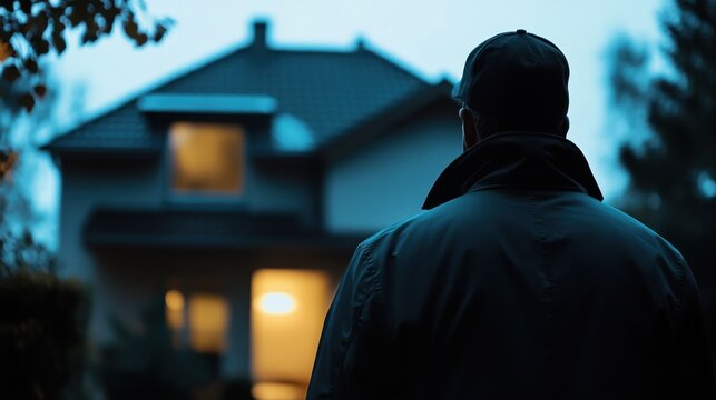 A detective on a stakeout, watching a suspect&rsquo;s house. Featuring surveillance techniques and observation skills