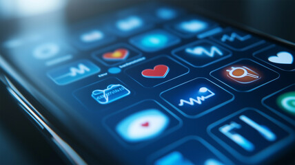 デジタルヘルスケア &ndash; モバイルデバイスに並ぶ健康管理アプリのアイコン