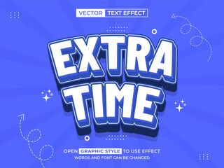 extra time 3d text effect, font effect, 3d font for title