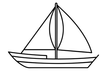 Elegant Sailboat Line Art