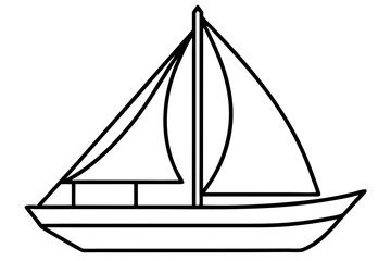 Elegant Sailboat Line Art