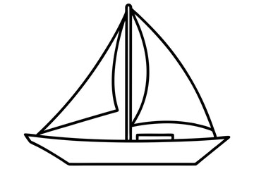 Elegant Sailboat Line Art