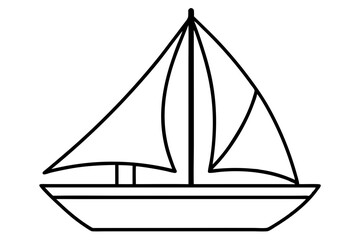 Elegant Sailboat Line Art