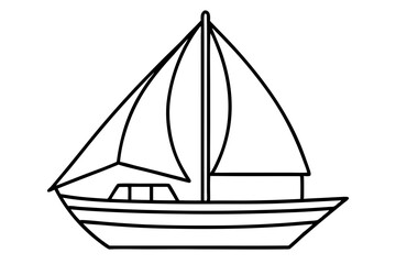 Elegant Sailboat Line Art