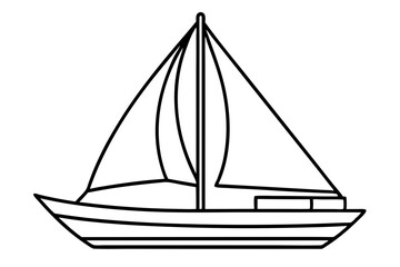 Elegant Sailboat Line Art