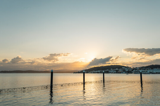The Belmont Baths at Lake Macquarie at sunset