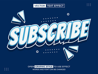 subscribe editable text, font effect, 3d text for title