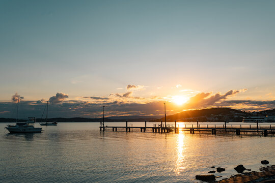 The Belmont Baths at Lake Macquarie at sunset