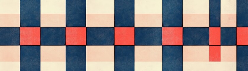 Fototapeta premium Japanese Edostyle checkered Ichimatsu pattern in alternating orange and white squares, balanced and geometric