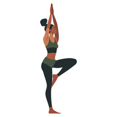 A women do yoga illustration exercise fitness vector