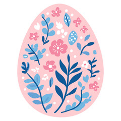 Easter egg pattern illustration flower vector