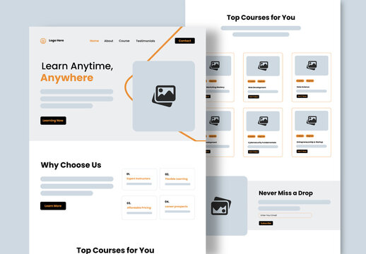 Elearning Wireframe Design