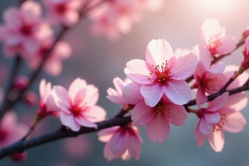 The gentle rustle of petals in the wind creates a soothing melody amidst blooming cherry blossoms, blossoms, relaxation, serenity