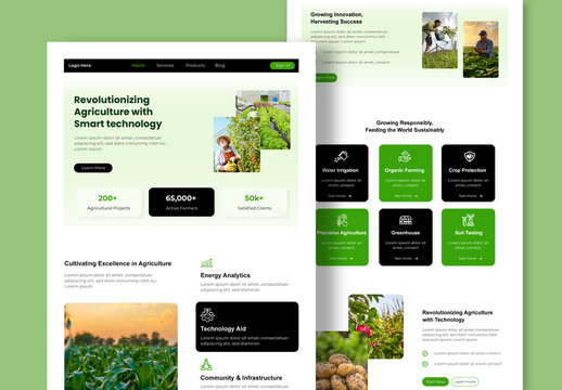 Agriculture Landing Page Design Template