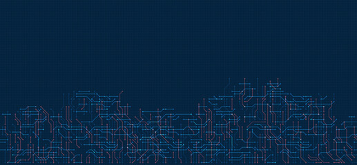 Circuit board vector illustration. High-tech technology background